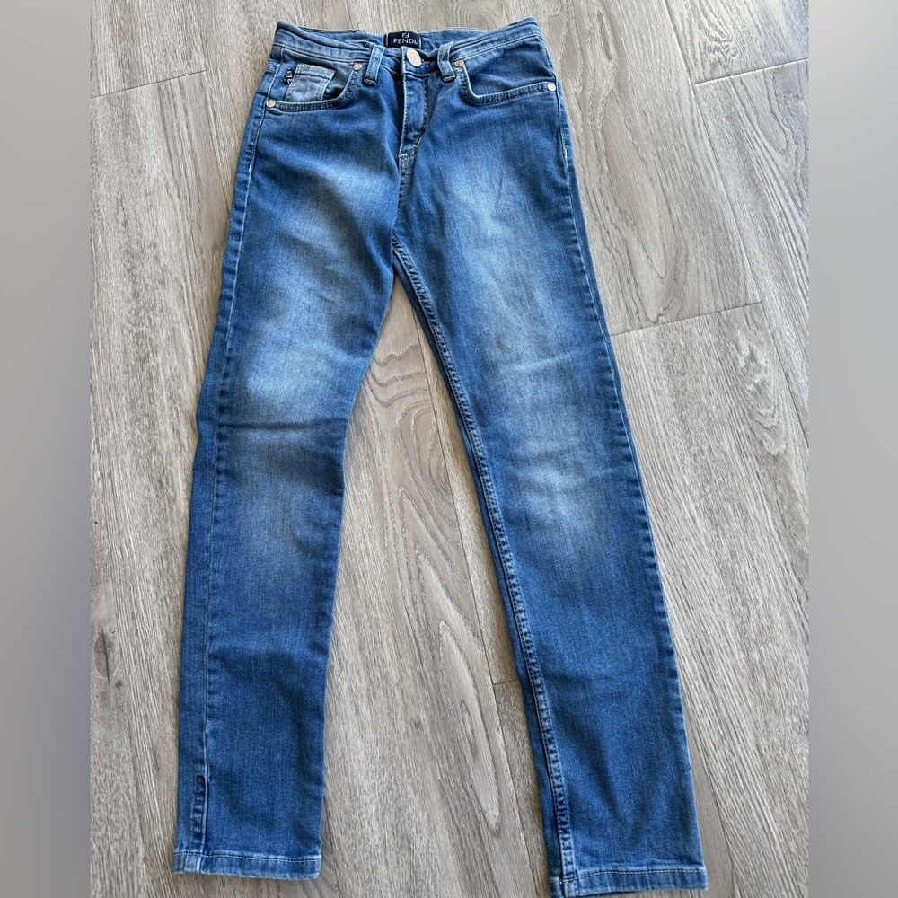 FF Fendi boy logo-embroidered jeans